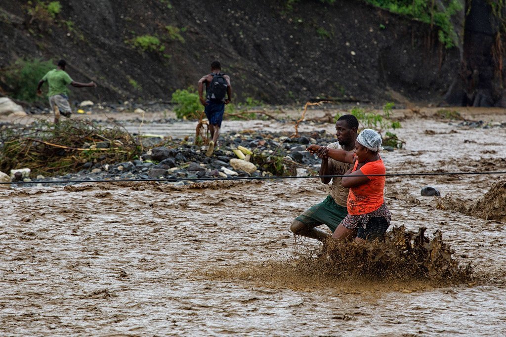Extreme weather, such as flooding, as pictured here in Haiti, can impact heavily on the health of affected people.